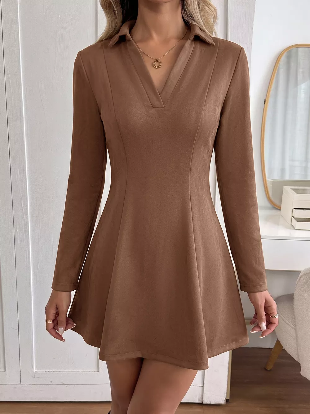 Johnny Collar Long Sleeve Dress, image 2