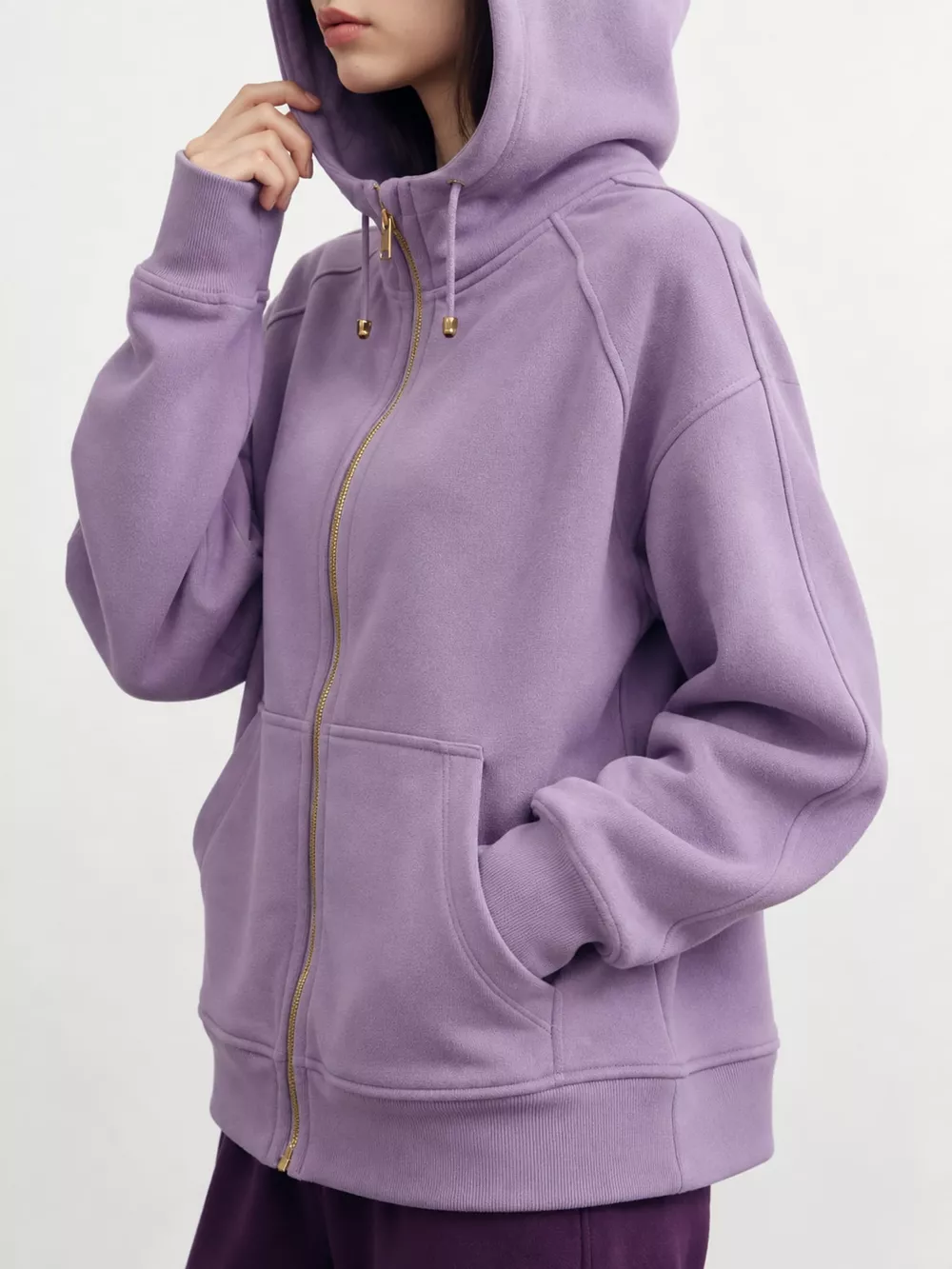 Zip Up Raglan Sleeve Hoodie, image 3