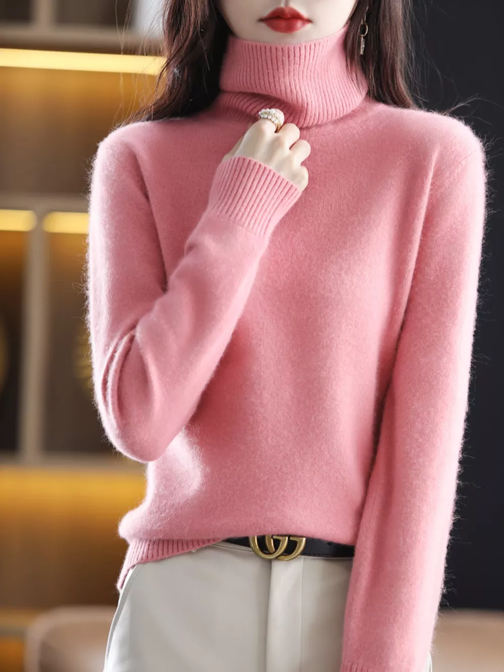 Full Size Turtleneck Long Sleeve Sweater Plus Size, image 36
