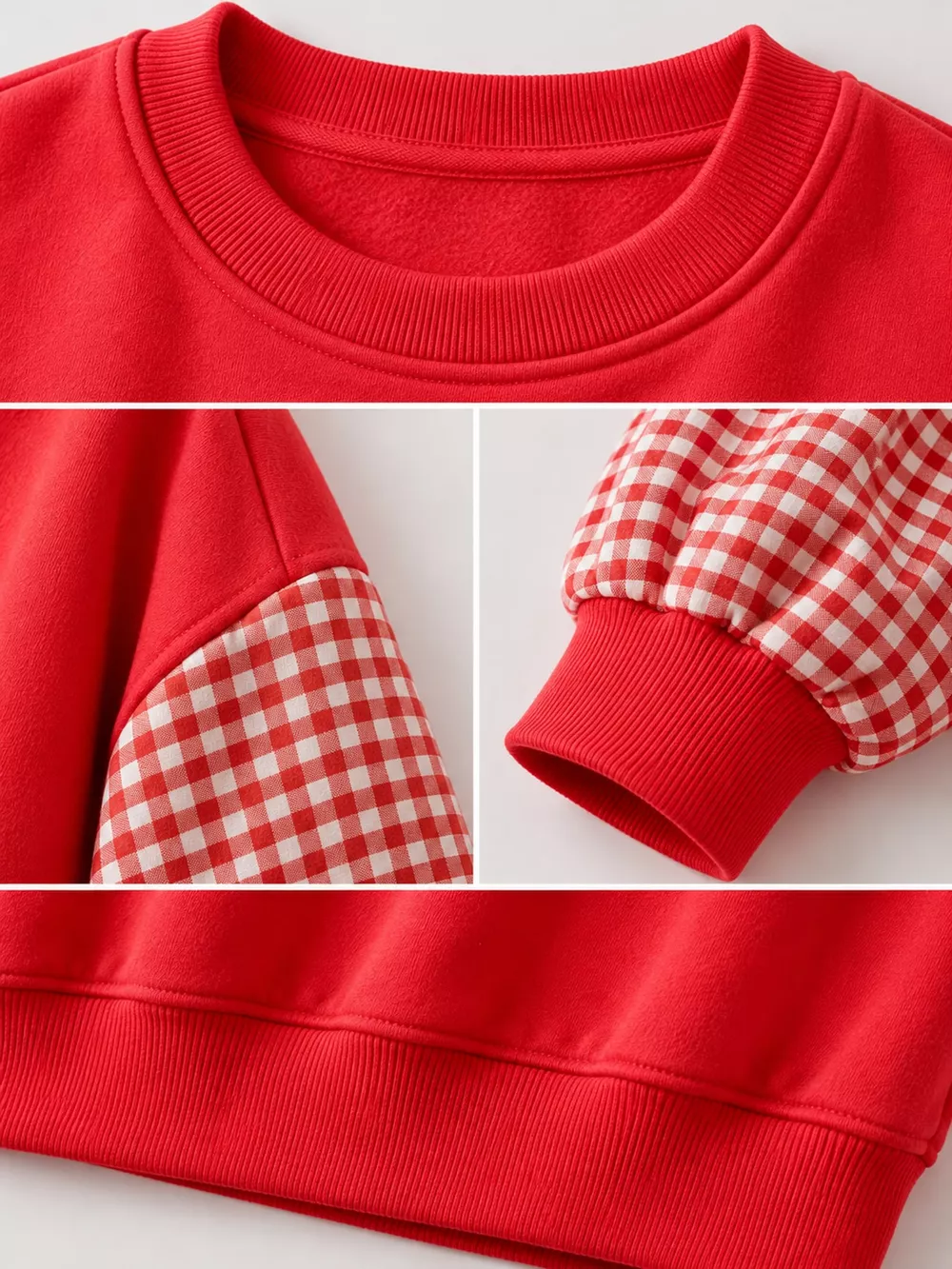 Plaid Dropped Shoulder Sweatshirt, image 9
