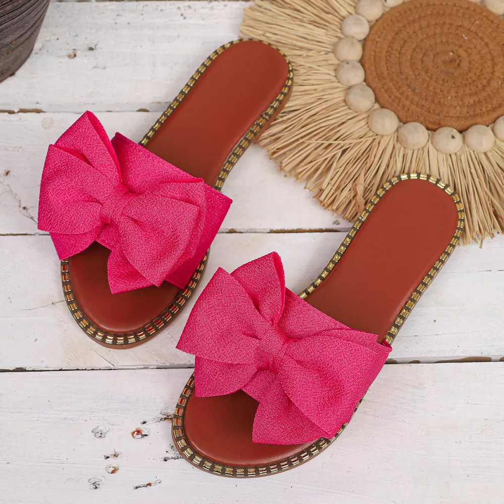 Bowknot Embellished Flat Sandals, image 13