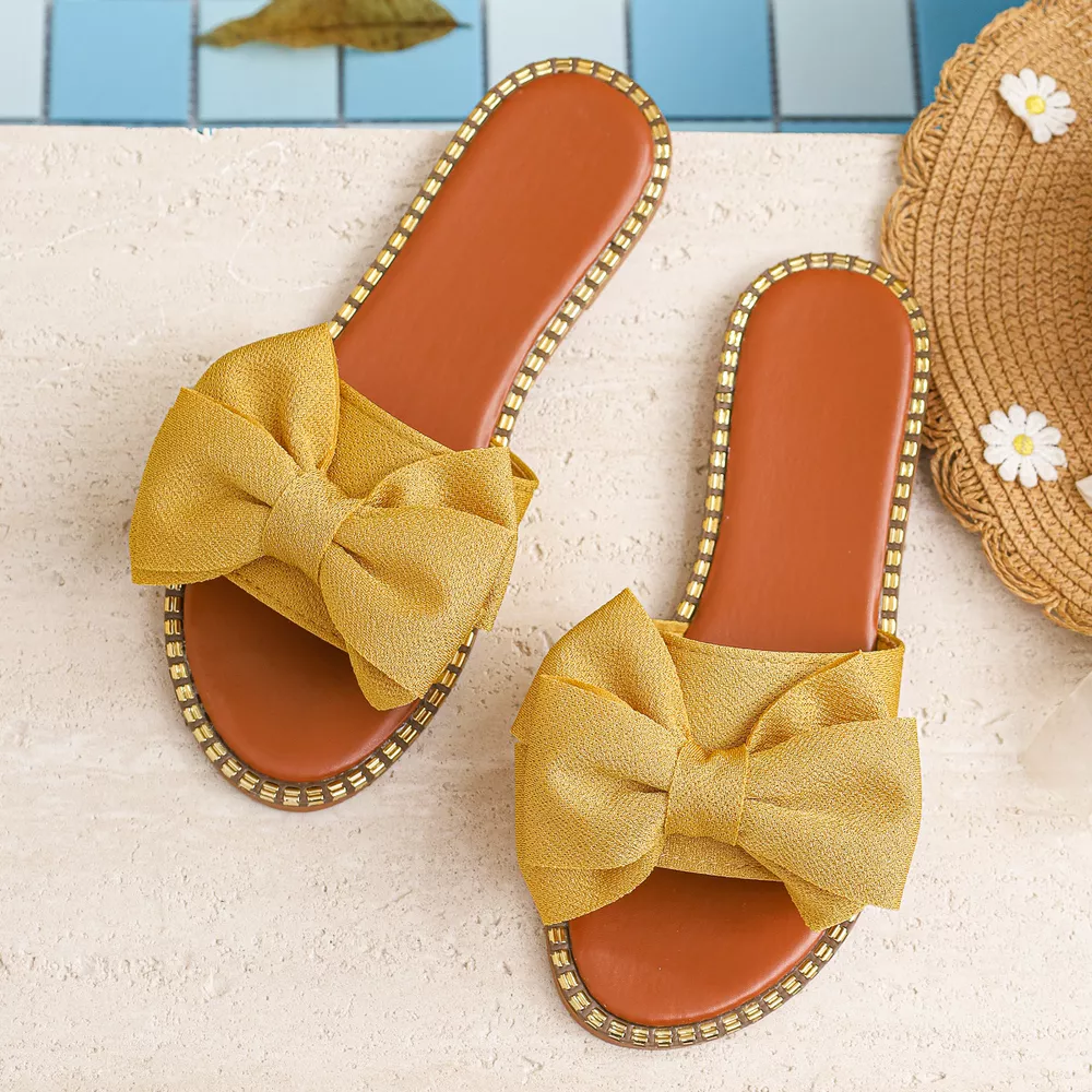 Bowknot Embellished Flat Sandals, image 14