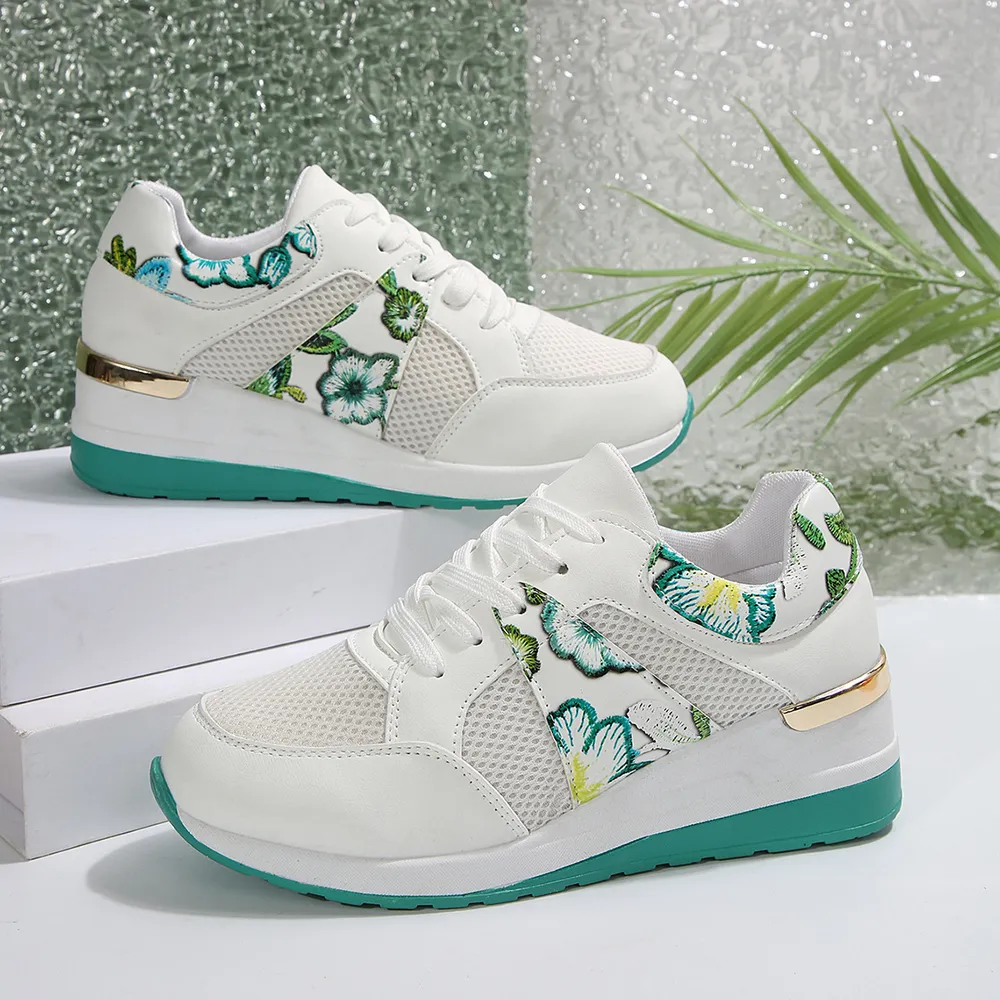 Floral Mesh Wedge Athletic, image 3