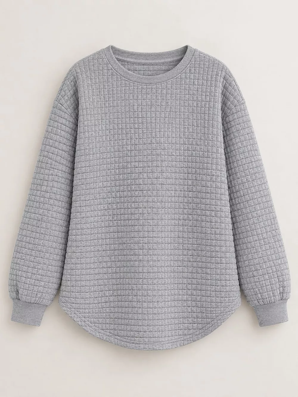 Plus Size Textured Waffle Knit Crew Neck Sweatshirt, image 20
