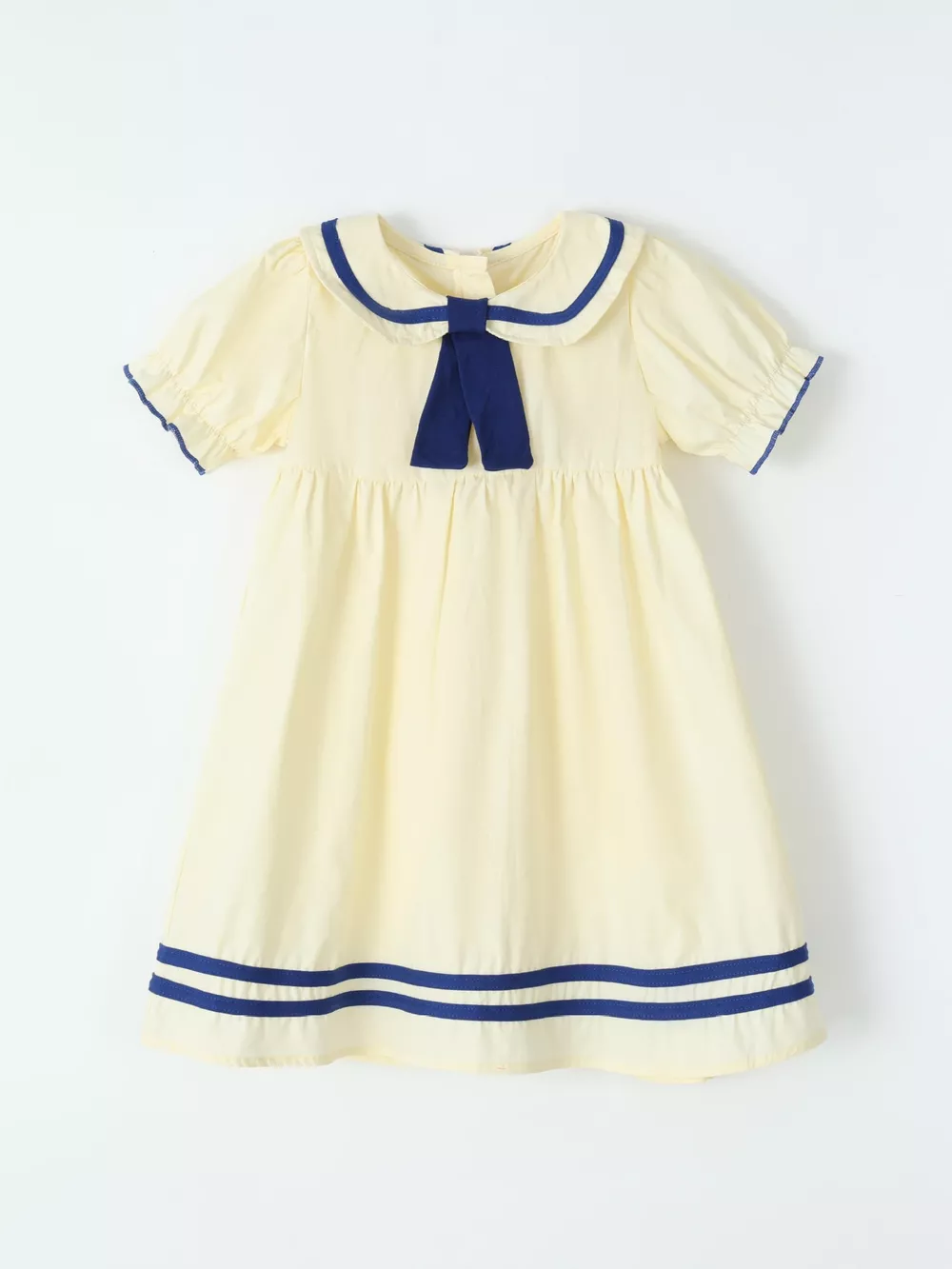 Children's Sailor Collar Puff Sleeve Casual Dress, image 2