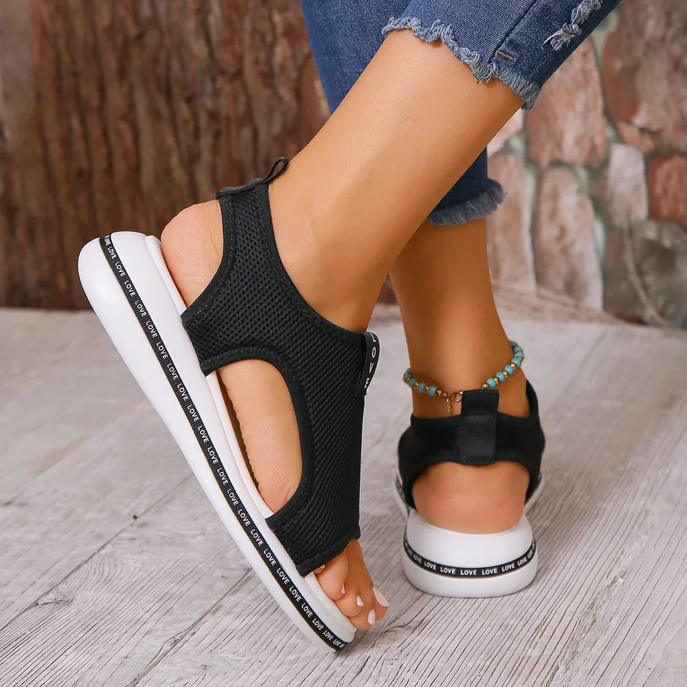 Mesh Open Toe Platform Sandals, image 3