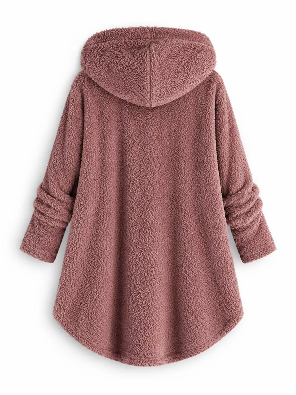 Full Size Fleece Button Up Hooded Outerwear Plus Size, image 7