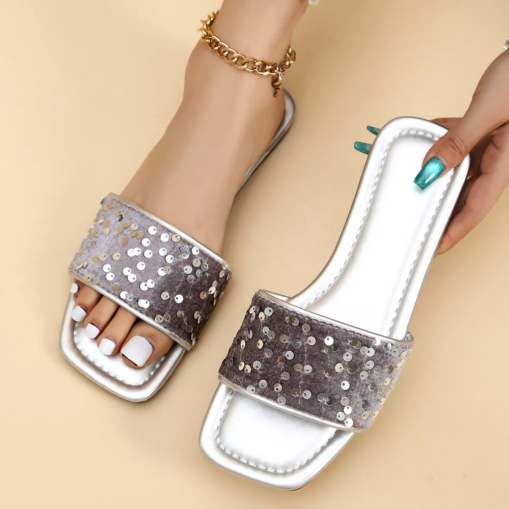 Sequin Open Toe Sandals, image 7