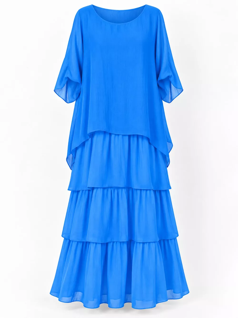Full Size Layered Batwing Sleeve Maxi Dress Plus Size, image 24