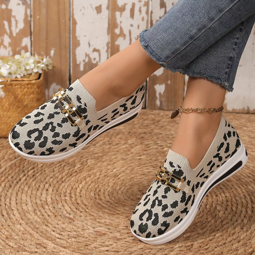 Leopard Mesh Slip-Ons, image 4