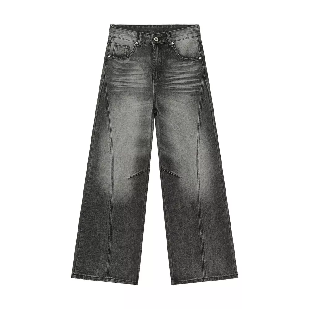 Men's Vintage Wash Wide Leg Jeans, image 3