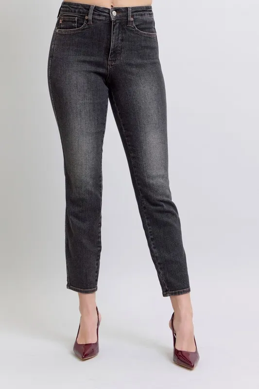 Full Size Mid Rise Tummy Control Slim Jeans Plus Size, image 6