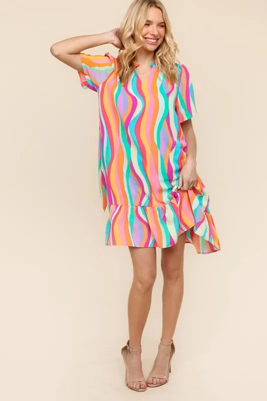 Tiered Woven Ruffle Hem Dress, image 2