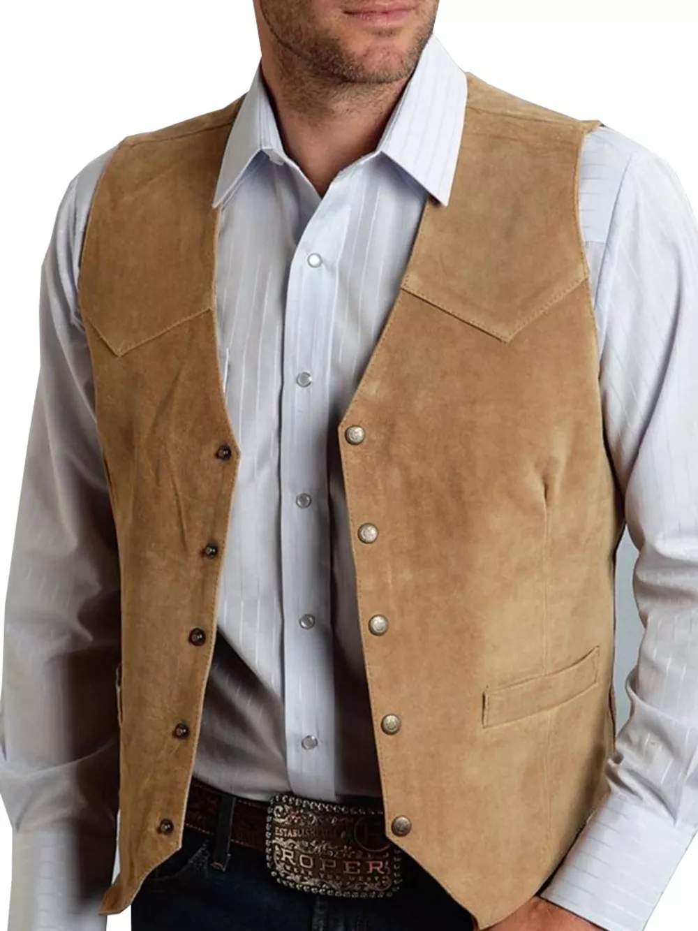 Men's Full Size Snap Down Vest Plus Size, image 7