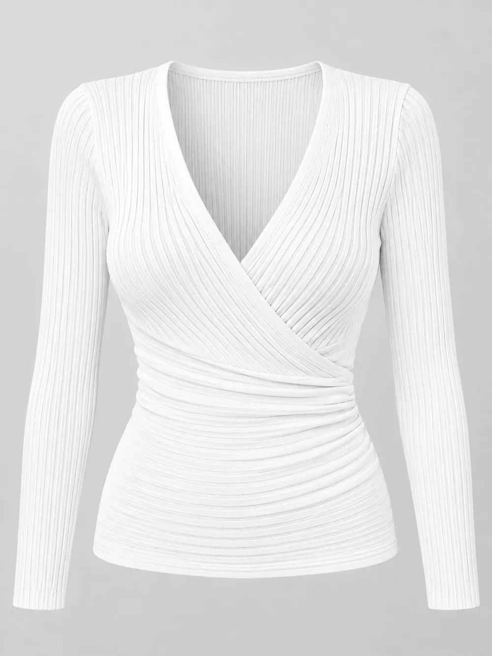 Full Size Ribbed Long Sleeve Slim Fit T-Shirt Plus Size, image 19