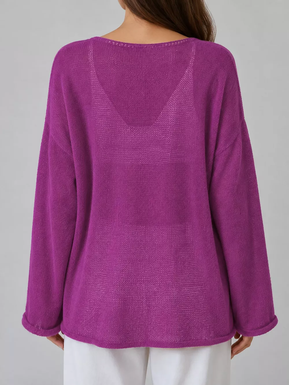 Full Size Sheer Lightweight Knit Top Plus Size, image 53