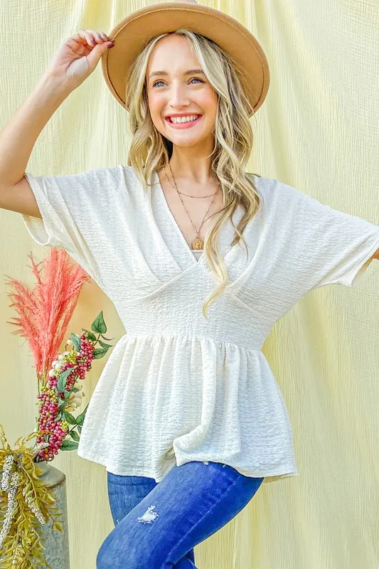 Textured and Soft V Neck Casual Top, image 7