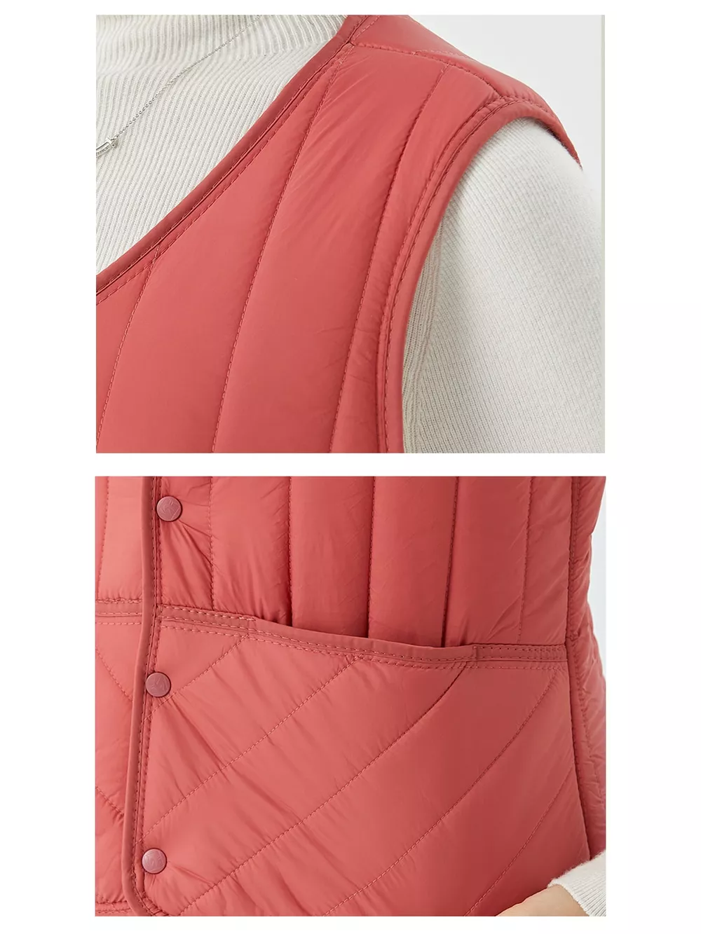 Full Size Quilted Button Up Vest Coat Plus Size, image 16
