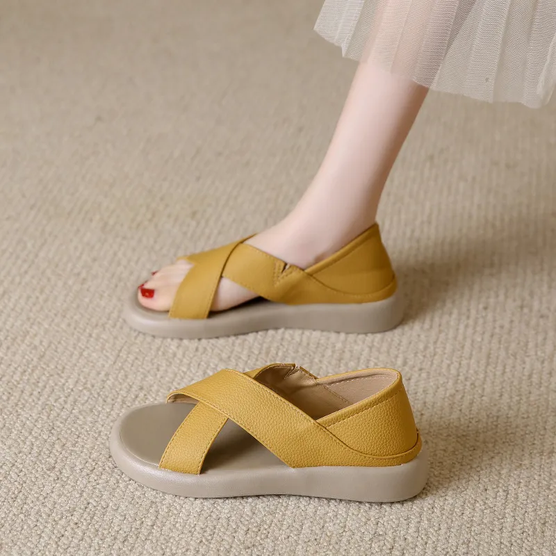 Crossover Platform Comfort Sandals, image 14