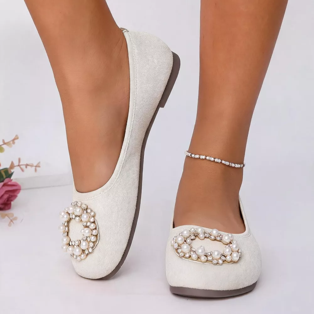 Pearl Embellished Slip-Ons, image 7