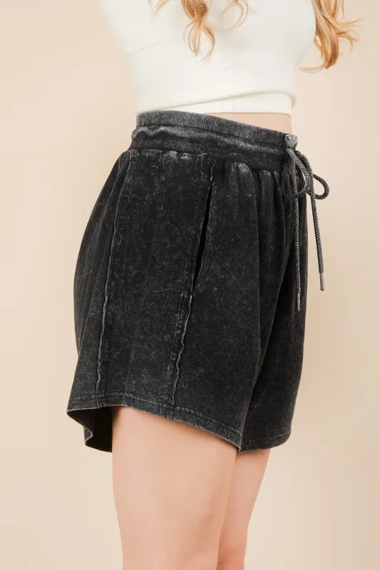 Mineral Washed Comfy Baggy Shorts, image 2
