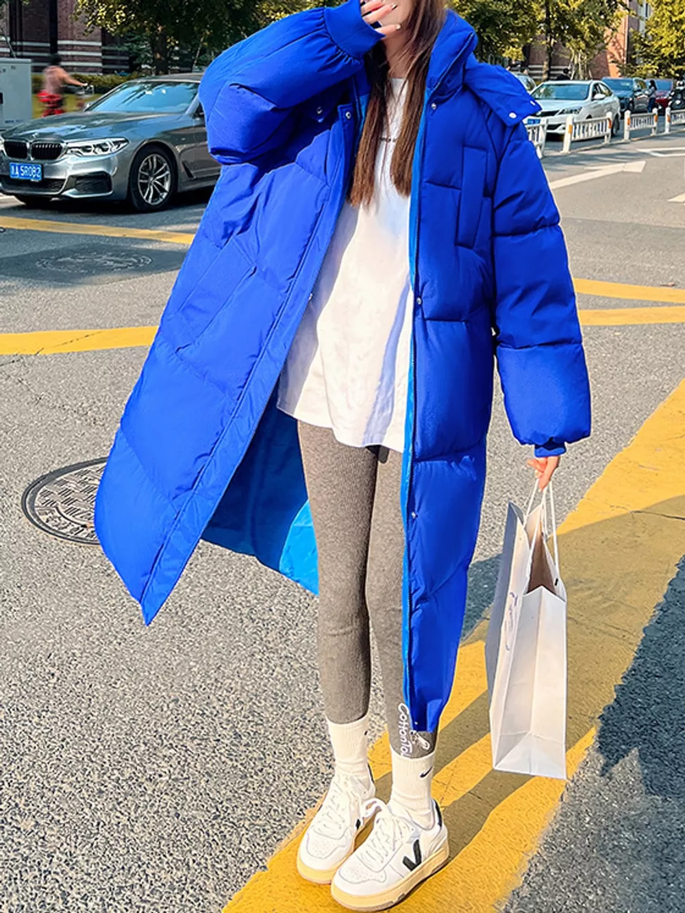 Plus Size Oversized Hooded Longline Puffer Coat, image 37