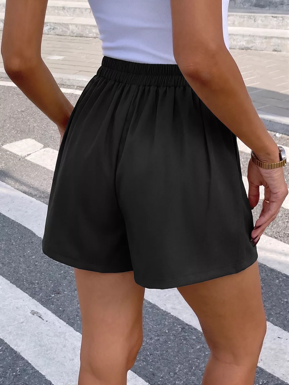 High Waist Pleated Shorts, image 6