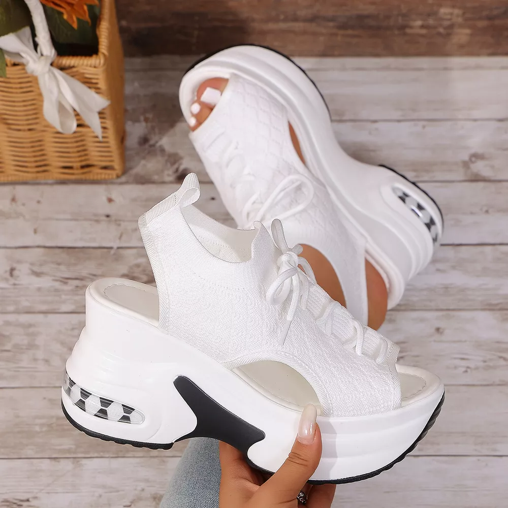 Peep Toe Wedge Sandals, image 5