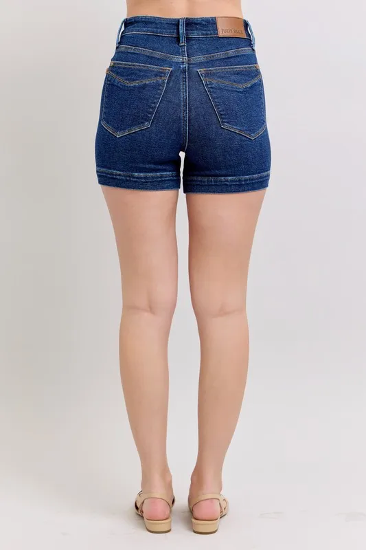 Full Size High Waist Tummy Control Denim Shorts Plus Size, image 11