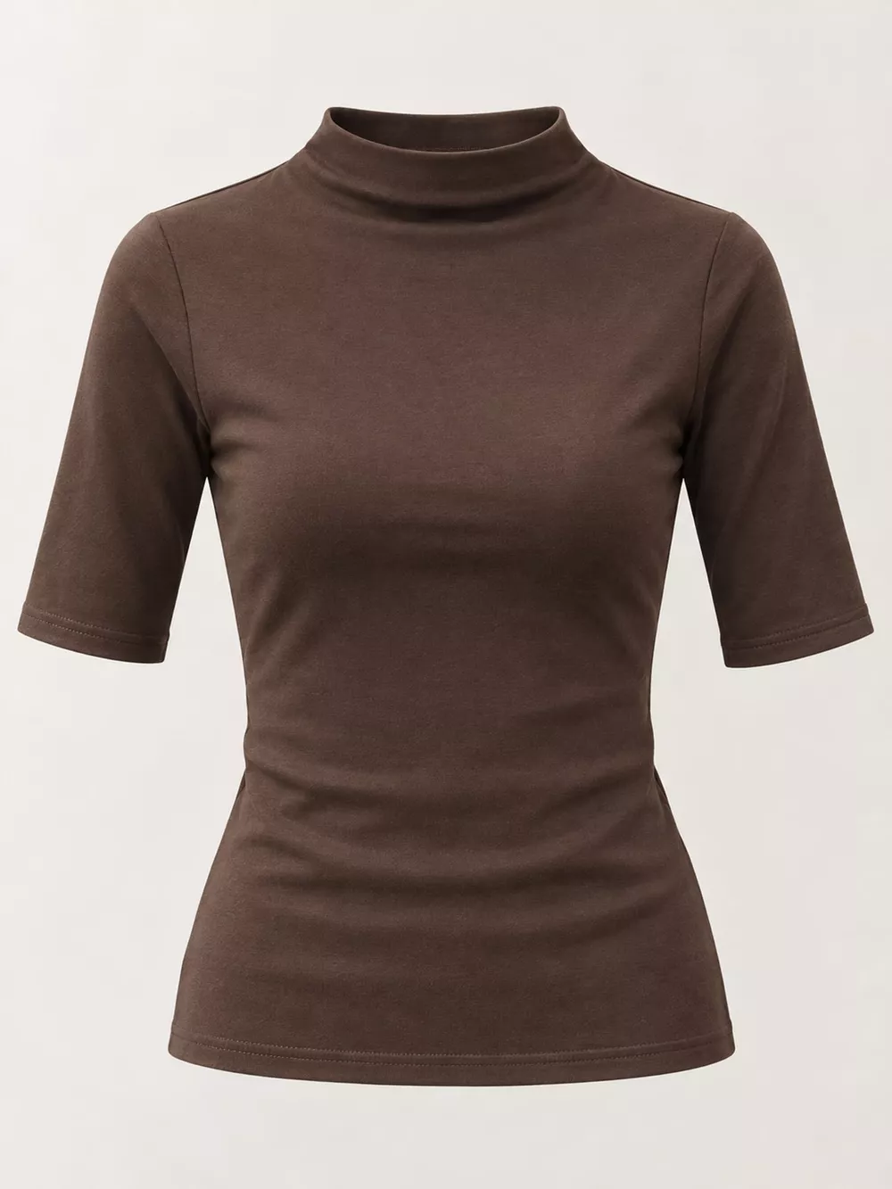 Full Size Mock Neck Half Sleeve T-Shirt Plus Size, image 29