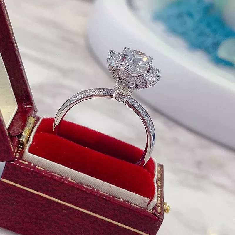 1 Carat 925 Sterling Silver Moissanite Ring, image 6