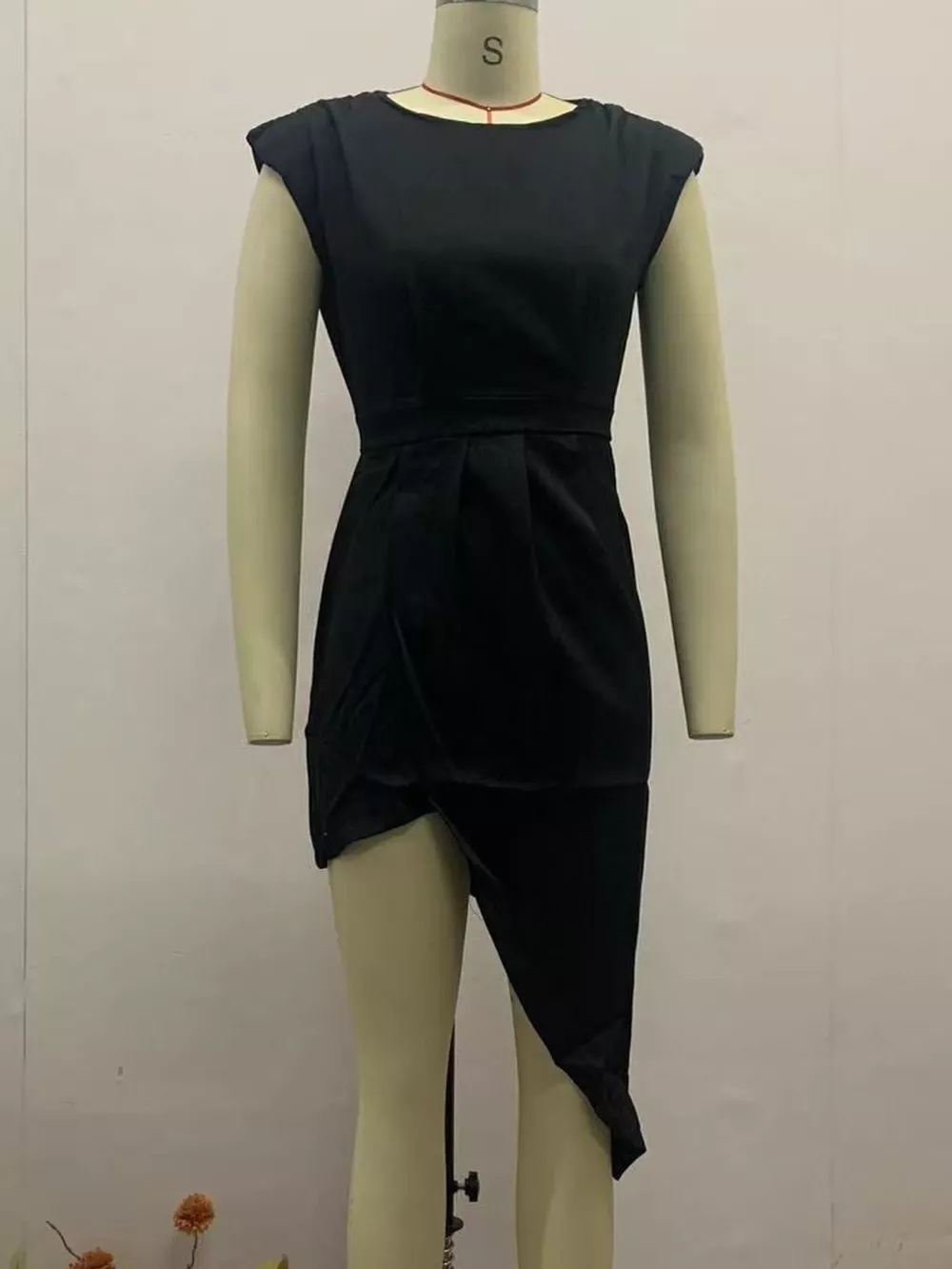 Full Size Elegant Asymmetrical Backless Pleated Dress Plus Size, image 11