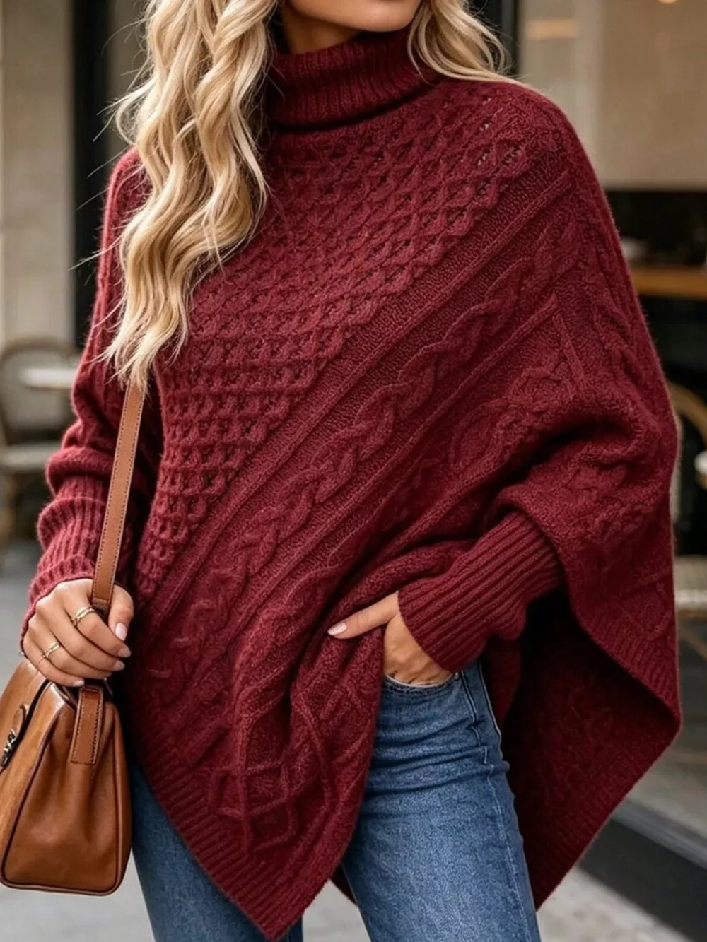 Turtleneck Cable-Knit Sweater, image 18