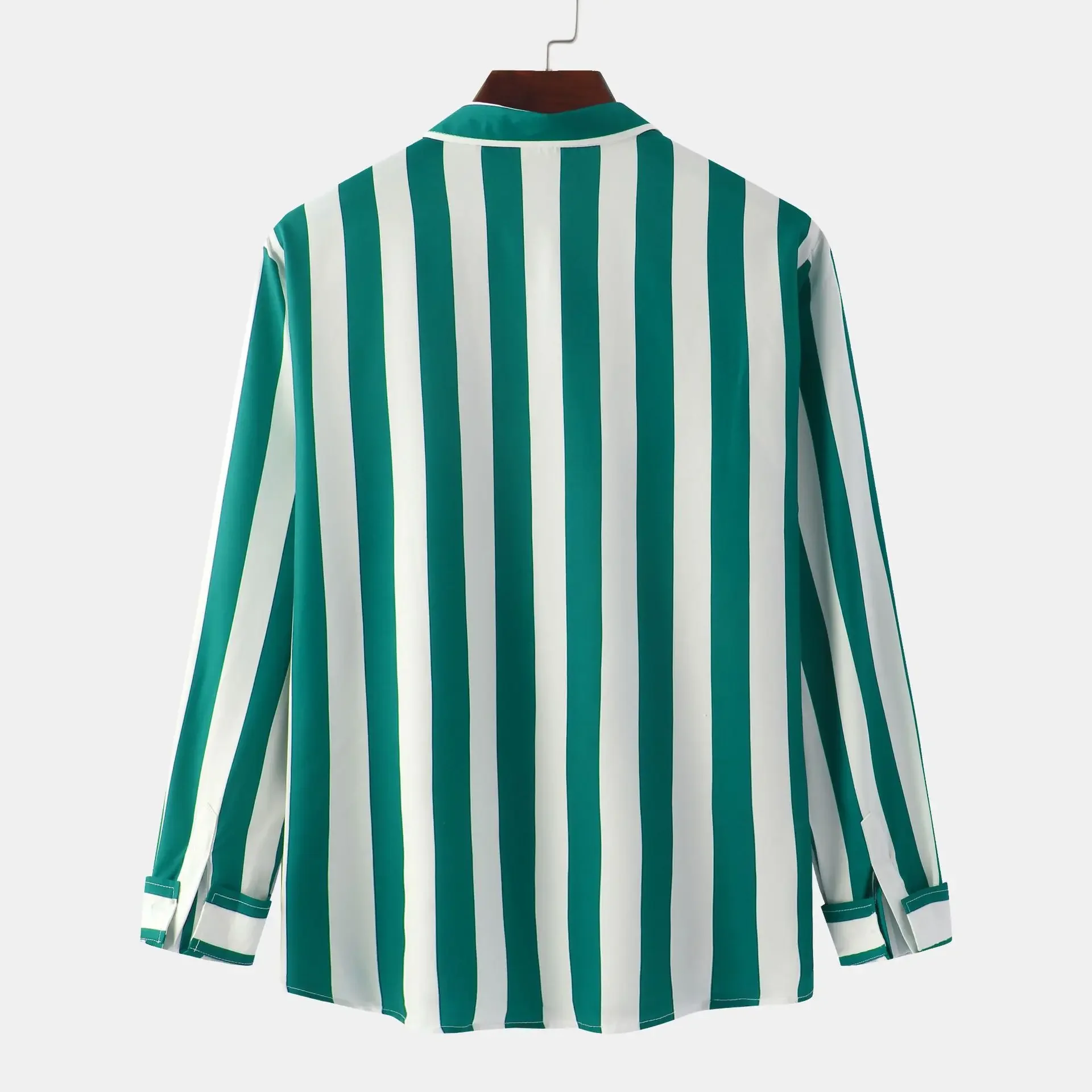 Men's Striped Button-Down Long Sleeve Shirt, image 18