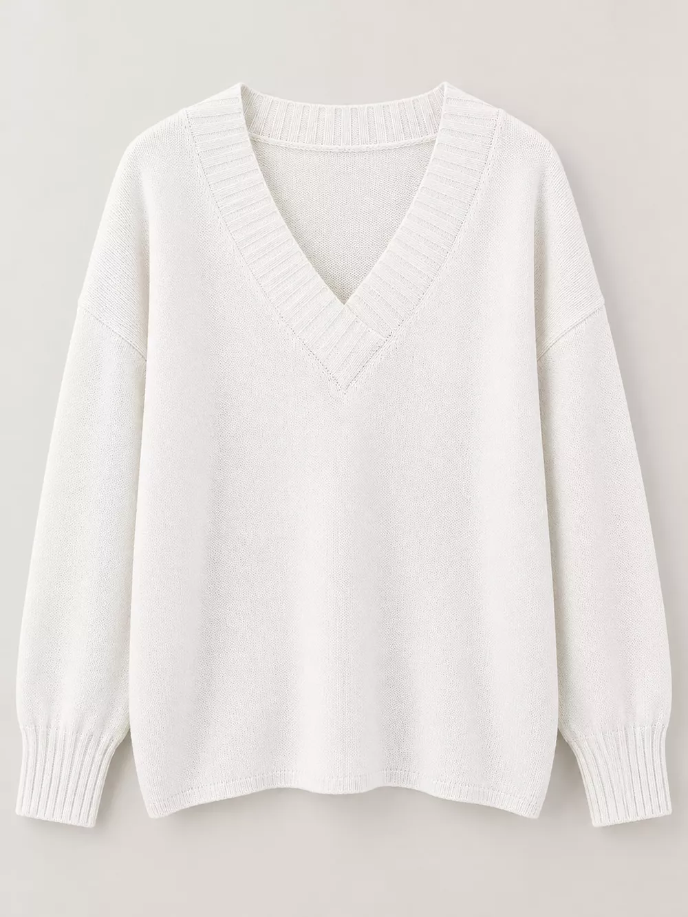 Full Size V-Neck Dropped Shoulder Sweater Plus Size, image 35