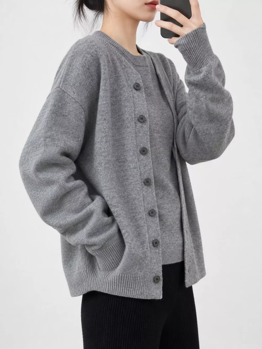 Button Up Long Sleeve Cardigan, image 2