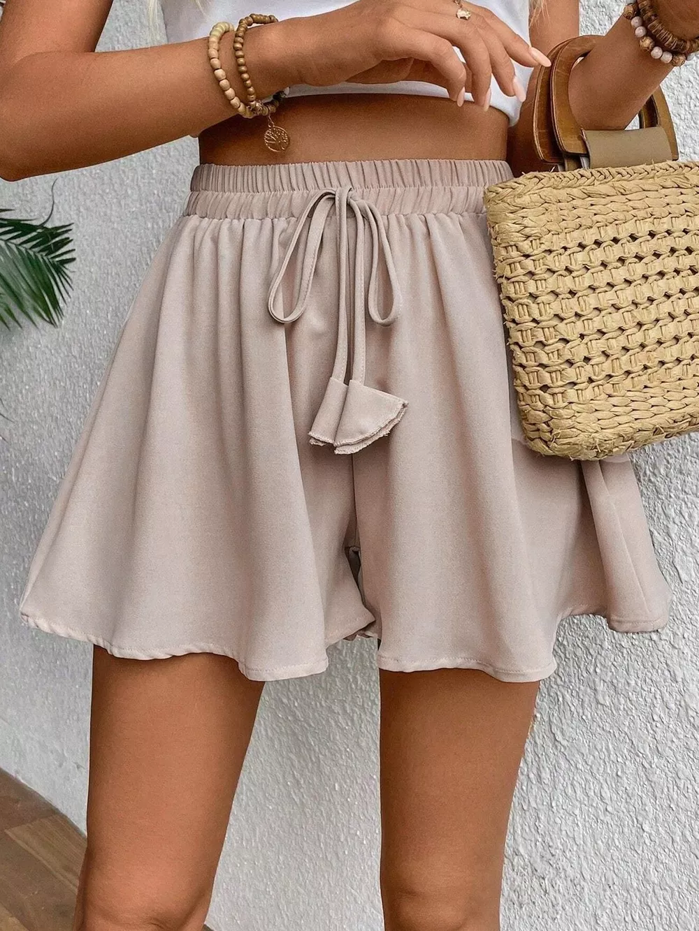 Flowy Drawstring Waist Shorts, image 7