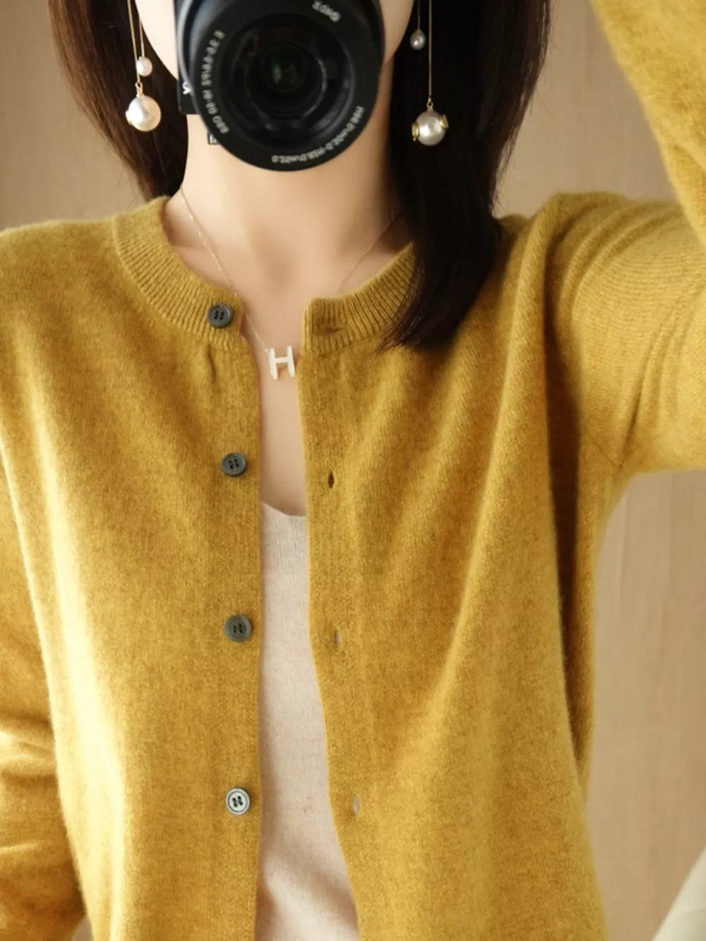 Classic Crew Neck Knit Cardigan, image 21