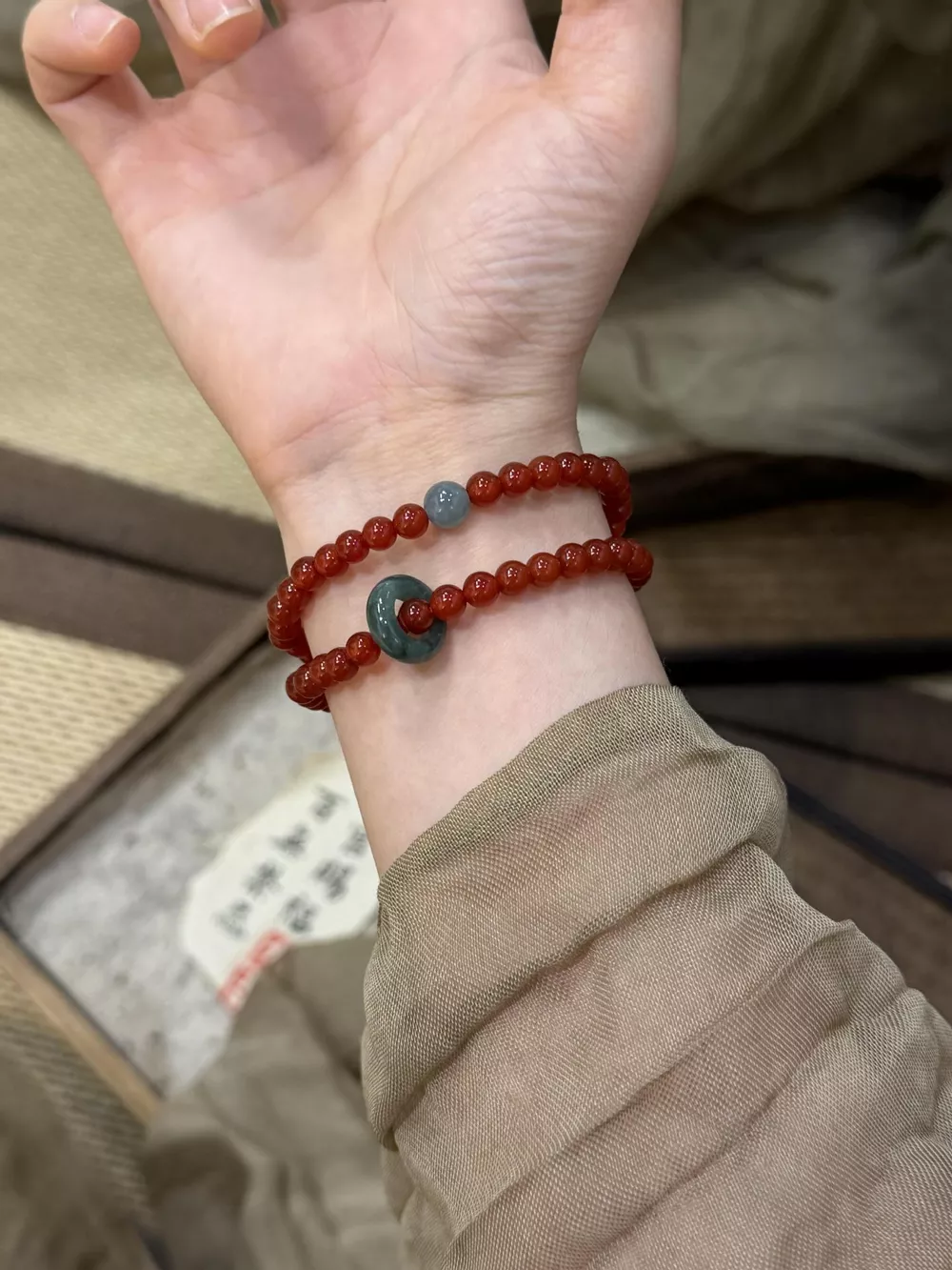 Double Layered Agate Beaded Bracelet, image 2
