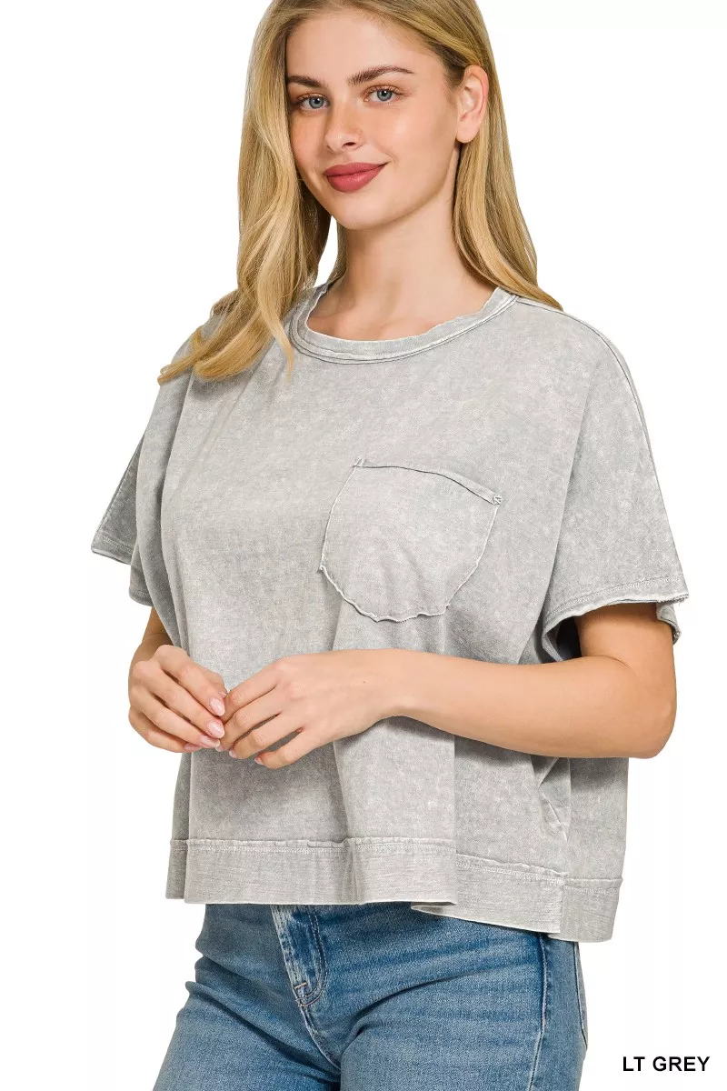 Halo Snow Washed Boxy Top & Shorts Set, image 2