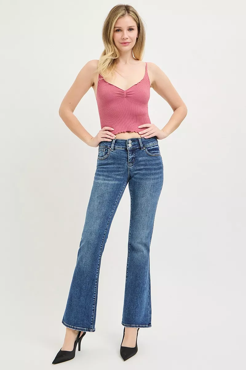 Tummy Control Low Rise Bootcut Jeans, image 2