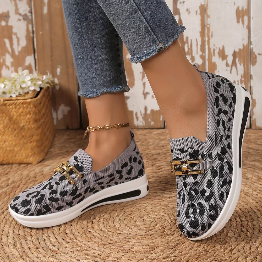 Leopard Mesh Slip-Ons, image 2