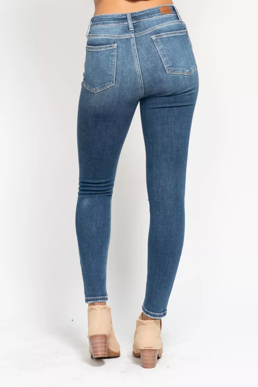 Full Size High Rise Button Fly Skinny Jeans Plus Size, image 8