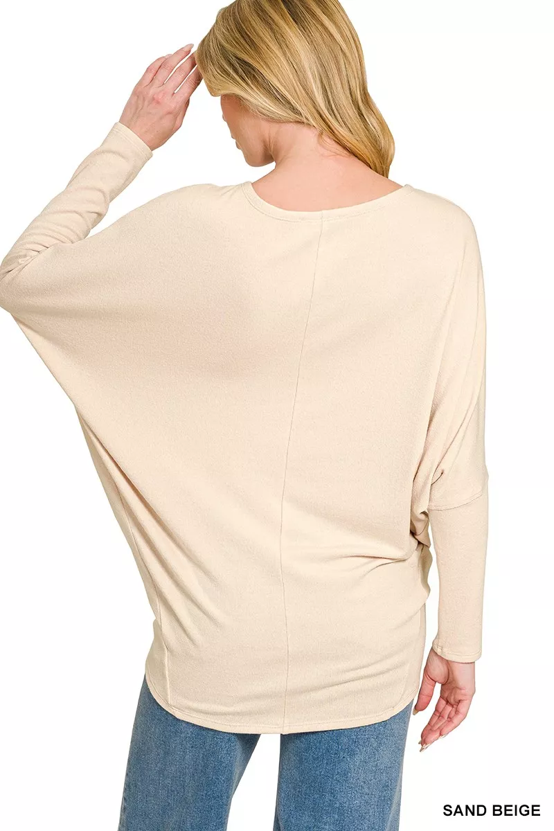 Hacci Dolman Sleeve Boat Neck Top, image 3