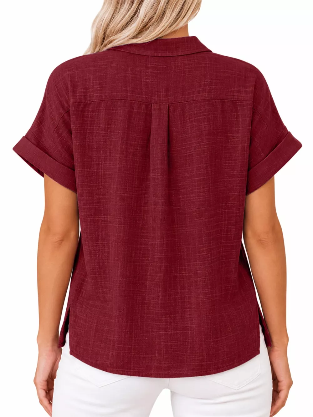 Full Size Button Up Short Sleeve Shirt Plus Size, image 43