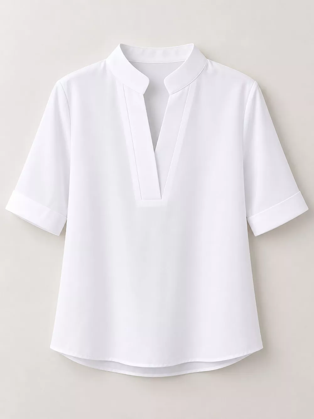 Full Size Notched Short Sleeve Blouse Plus Size, image 15