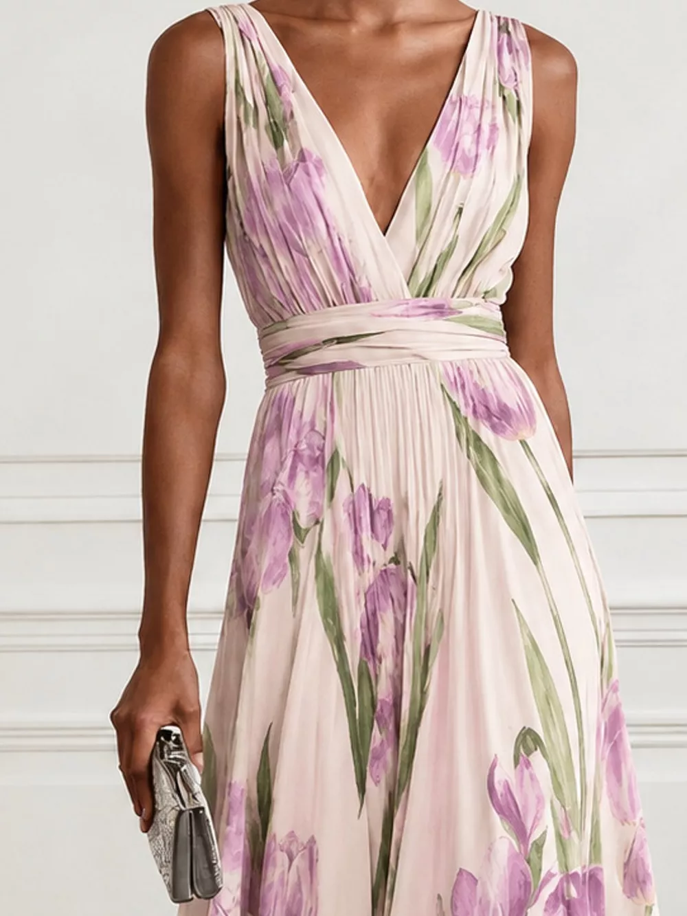 Full Size Sleeveless Floral Print Maxi Dress Plus Size, image 30