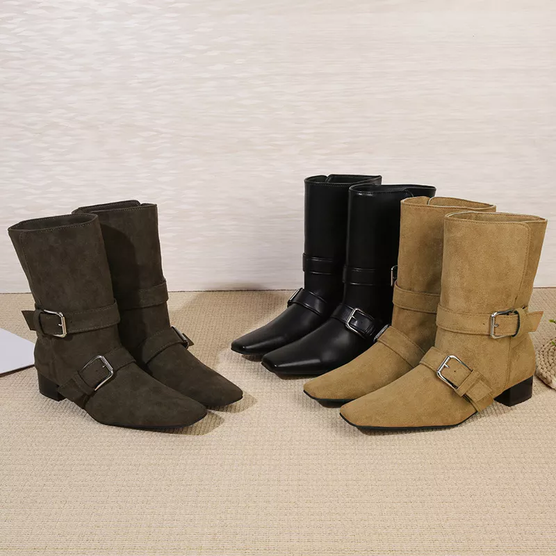 Square Toe Block Heels Boots, image 2