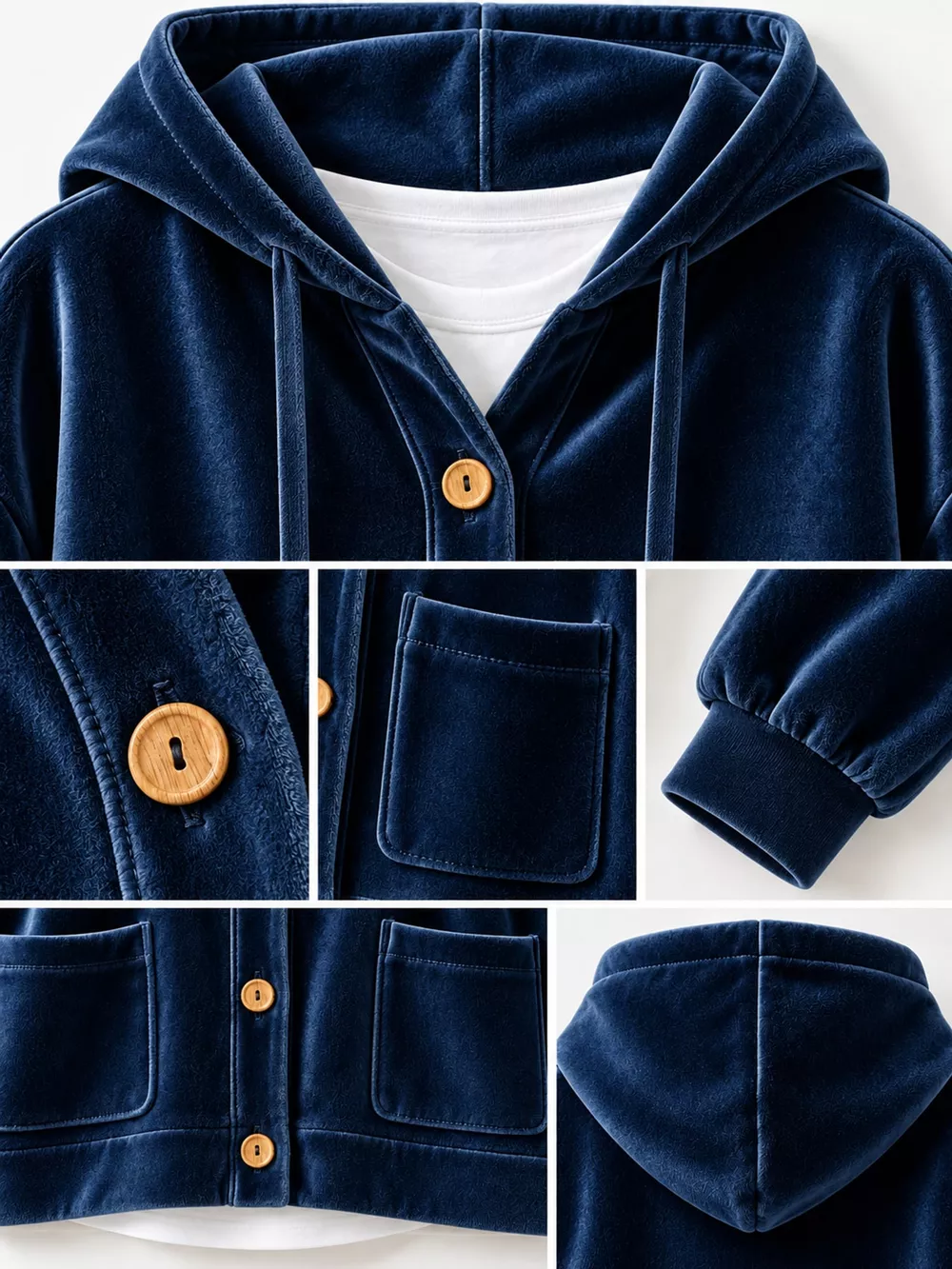 Full Size Velvet Dropped Shoulder Hoodie Plus Size, image 24