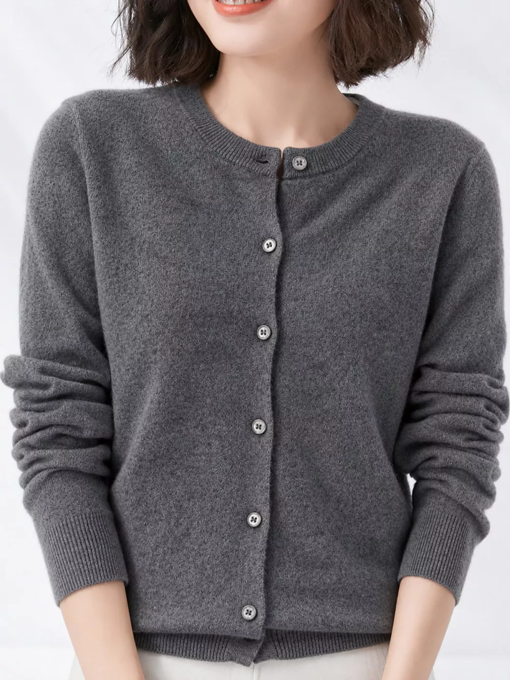 Crew Neck Button-Down Cardigan, image 96